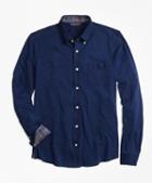 Brooks Brothers Indigo Knit Button-down Shirt
