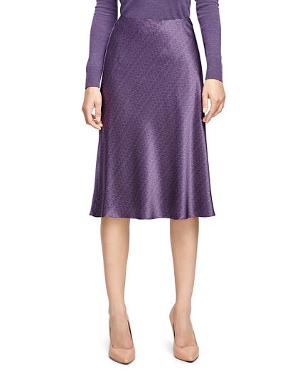Brooks Brothers Silk Herringbone Flared Skirt
