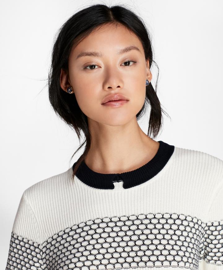 Brooks Brothers Women's Tuck-stitch Cotton Sweater