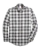 Brooks Brothers Men's Madison Fit Flannel Heathered Multi Plaid Sport Shirt