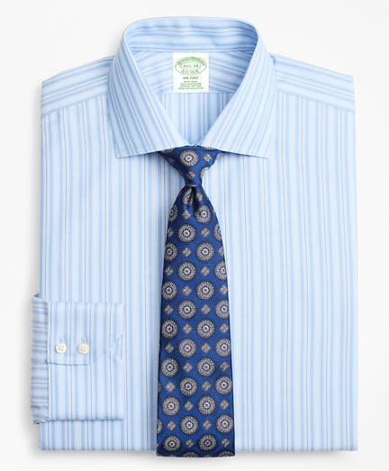 Brooks Brothers Milano Slim-fit Dress Shirt, Non-iron Alternating Ground Stripe