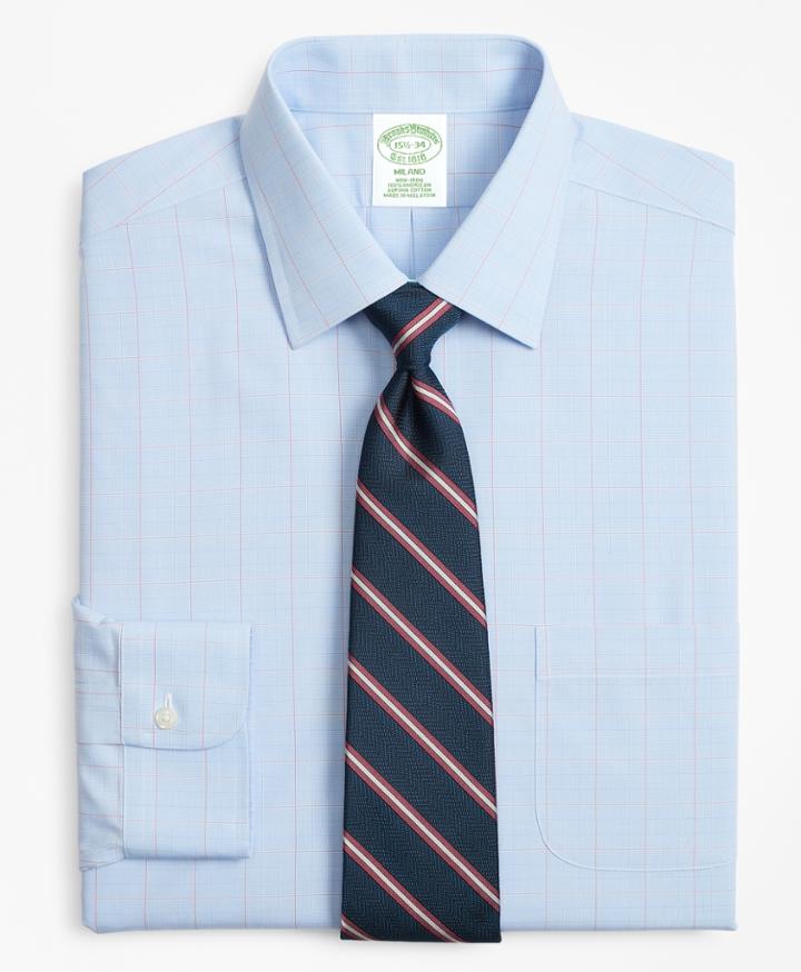 Brooks Brothers Men's Extra Slim Fit Slim-fit Dress Shirt, Non-iron Large Overcheck
