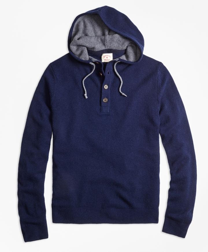 Brooks Brothers Men's Henley Hooded Sweater