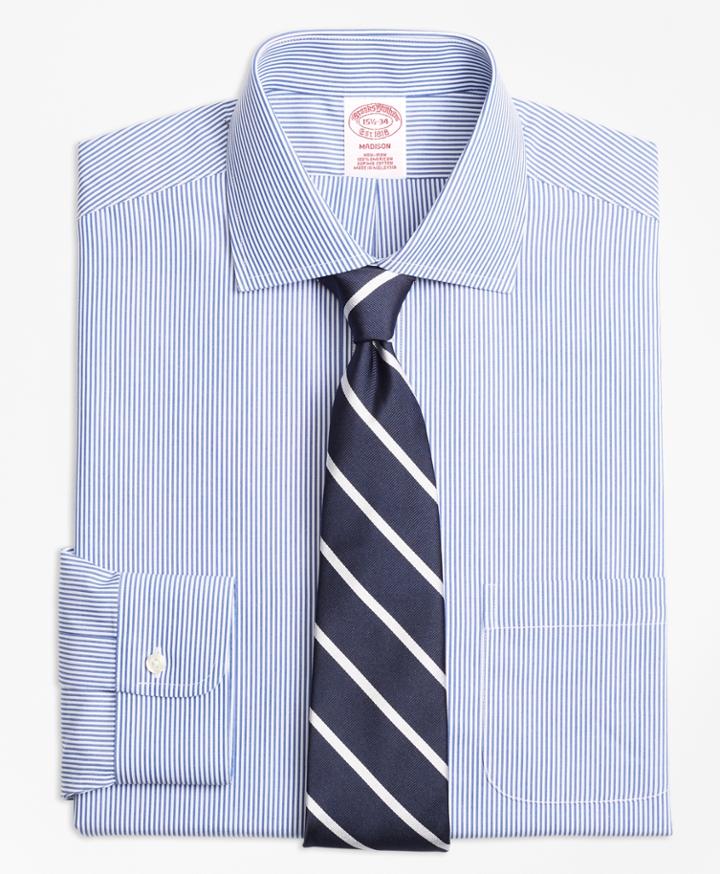 Brooks Brothers Men's Non-iron Regular Fit Candy Stripe Dress Shirt