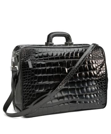 Brooks Brothers Men's Glazed Alligator Travel Bag