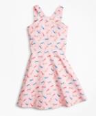Brooks Brothers Cotton Tossed Candy Print Dress