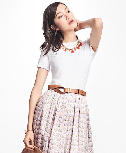 Brooks Brothers Floral Embroidered Crewneck Top