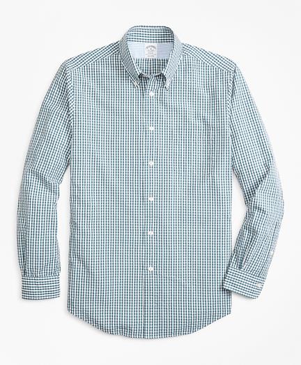 Brooks Brothers Regent Fit Gingham Seersucker Sport Shirt