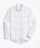 Brooks Brothers Madison Fit Large-windowpane Irish Linen Sport Shirt