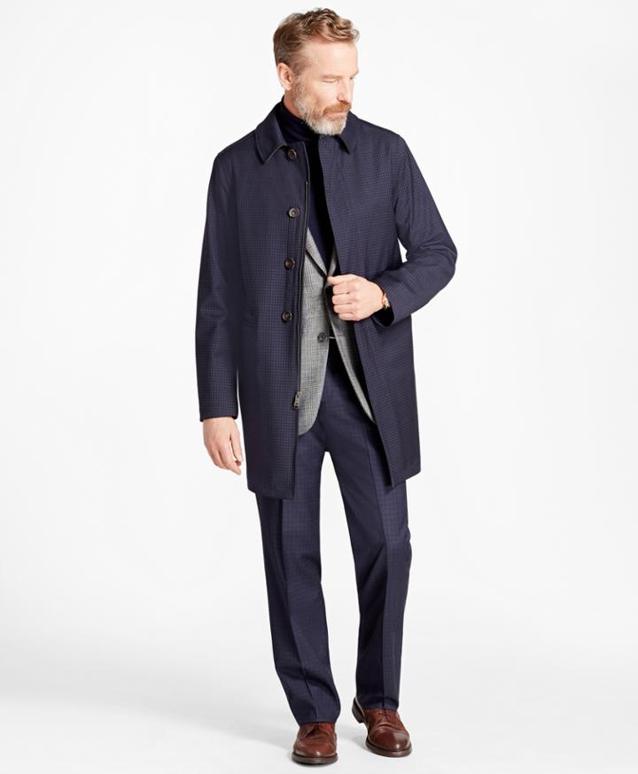 Brooks Brothers Men's Mini-check Trench Coat