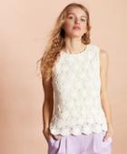 Brooks Brothers Cotton Crochet Lace Top