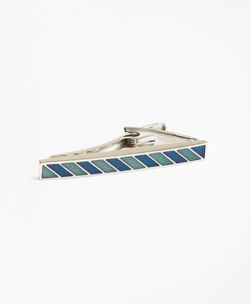 Brooks Brothers Argyle And Sutherland Stripe Enamel Tie Bar