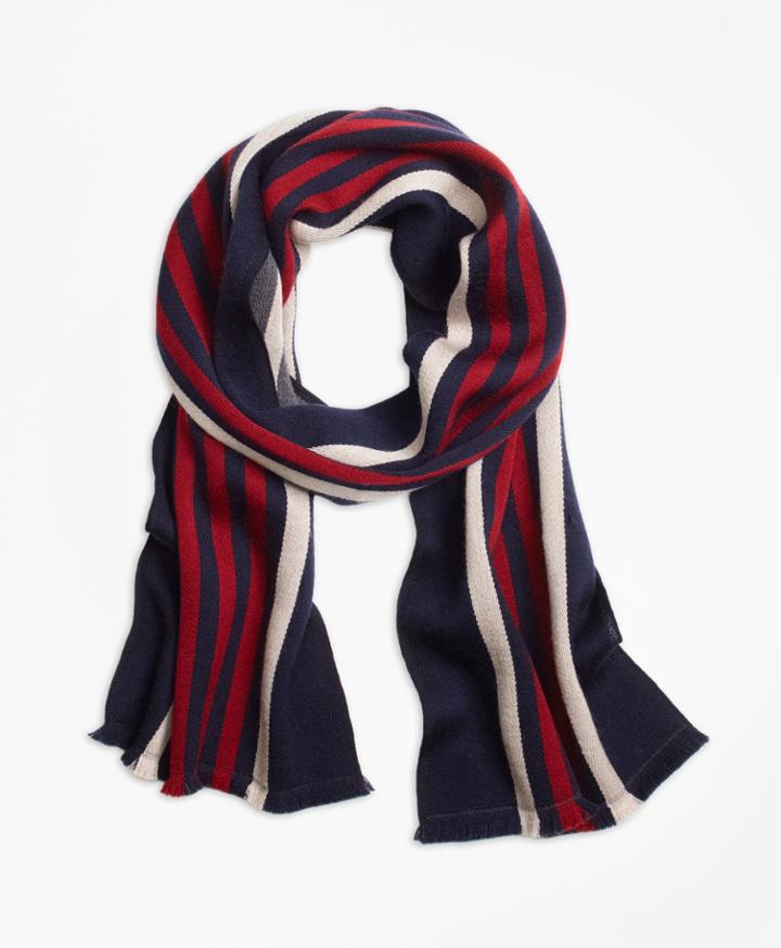 Brooks Brothers Men's Double-faced Rugby Stripe Scarf