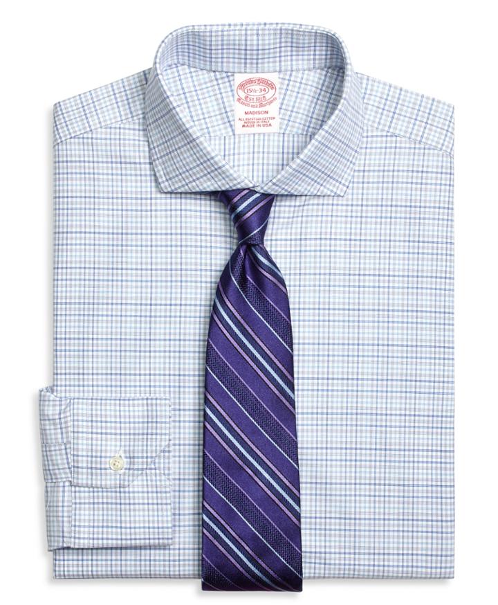 Brooks Brothers Men's Regular Fit Triple Check Dress Shirt