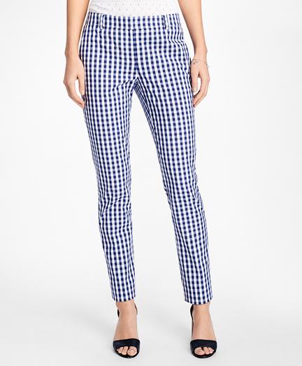 Brooks Brothers Gingham Stretch-cotton Pants