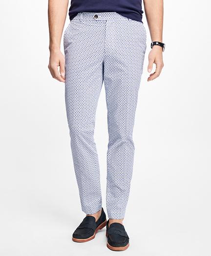 Brooks Brothers Milano Fir Micro Sailboat Print Pants