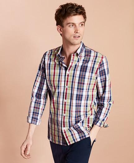 Brooks Brothers Plaid Yarn-dyed Broadcloth Sport Shirt