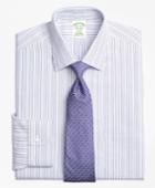 Brooks Brothers Men's Non-iron Extra Slim Fit Alternating Double Stripe Dress Shirt