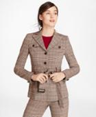 Brooks Brothers Women's Houndstooth-checked Stretch-wool Belted Jacket