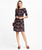 Brooks Brothers Plaid Double-faced Wool-blend Dress