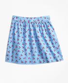 Brooks Brothers Cotton Pique Tossed Cherry Print Skirt