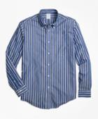 Brooks Brothers Non-iron Regent Fit Blue Stripe Sport Shirt
