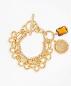 Brooks Brothers Gold-plated Three-layer Chain Charm Bracelet