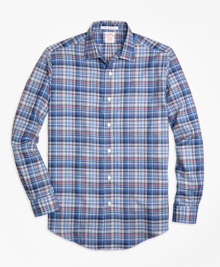 Brooks Brothers Men's Madison Fit Plaid Melange Sport Shirt