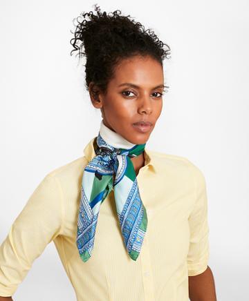 Brooks Brothers Porcelain-print Silk Square Scarf