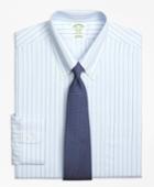 Brooks Brothers Men's Non-iron Extra Slim Fit Hairline Bold Stripe Dress Shirt