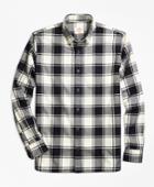 Brooks Brothers Men's Checkered Brushed-cotton Flannel Sport Shirt