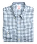 Brooks Brothers Supima Cotton Non-iron Regular Fit Blue Check Twill Sport Shirt