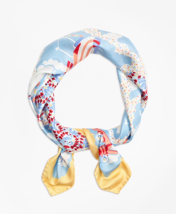 Brooks Brothers Women's Hula-dancer-print Silk Square Scarf