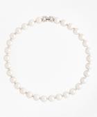Brooks Brothers 17 12mm Glass Pearl Necklace With Deco Clasp