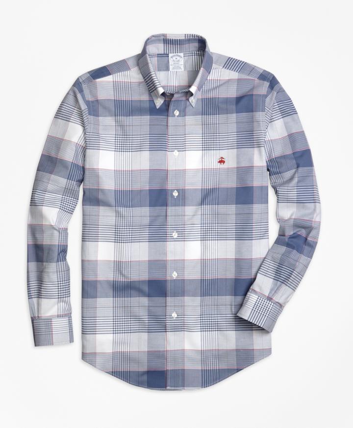 Brooks Brothers Men's Non-iron Regent Fit Glen Plaid Sport Shirt