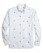 Brooks Brothers Mallard Duck Embroidered Stripe Sport Shirt