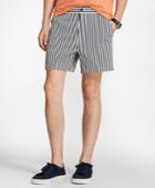 Brooks Brothers Men's Retro-fit 4 Striped Swim Trunks