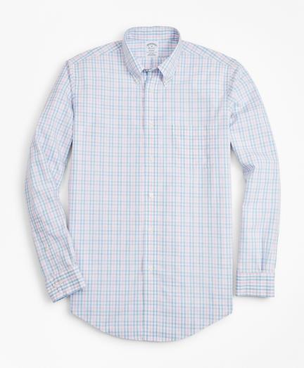 Brooks Brothers Non-iron Regent Fit Pink Gingham Sport Shirt