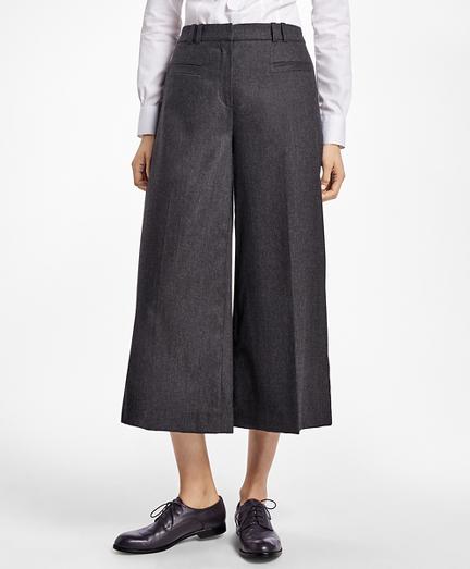 Brooks Brothers Wool-blend Flannel Wide-leg Culottes