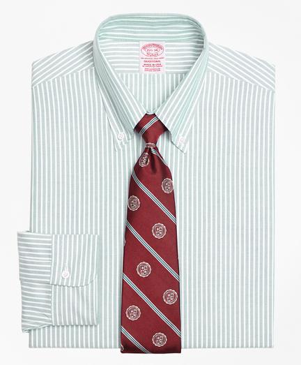 Brooks Brothers Traditional Fit Original Polo Button-down Oxford Ground Stripe Dress Shirt