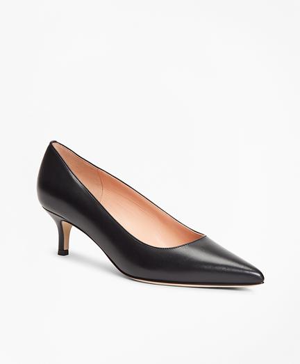 Brooks Brothers Leather Point-toe Kitten Heels