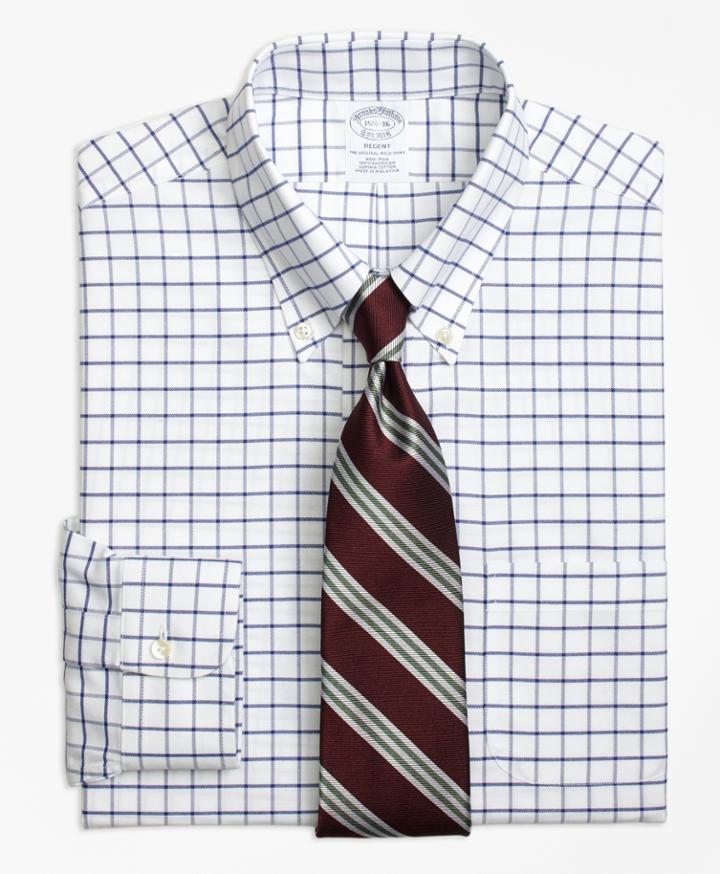 Brooks Brothers Men's Non-iron Slim Fit Tattersall Dress Shirt