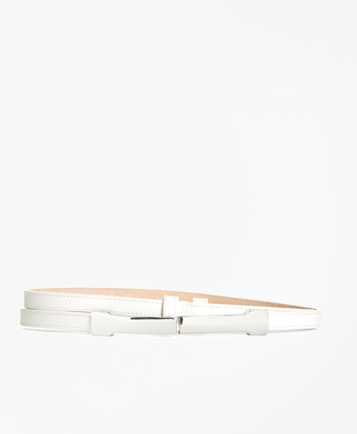 Brooks Brothers Women's Leather Metal Buckle Belt