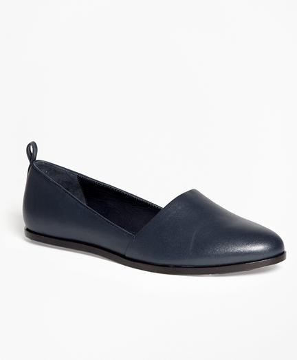 Brooks Brothers Leather Round-toe Flats