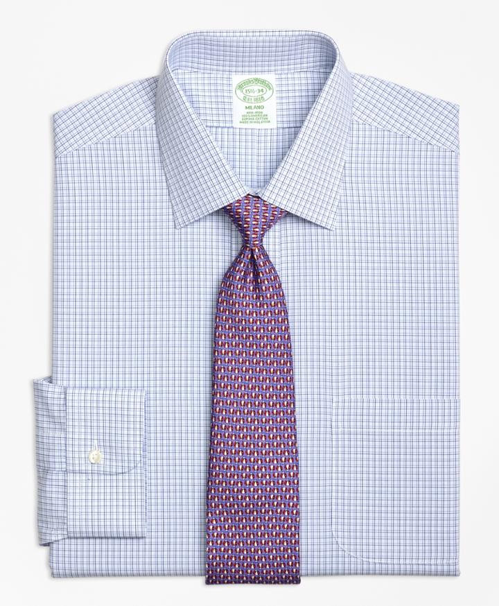 Brooks Brothers Men's Extra Slim Fit Slim-fit Dress Shirt, Non-iron Triple Tattersall