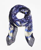 Brooks Brothers Women's Silk Crinkle Chiffon Pompon Scarf