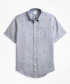 Brooks Brothers Regent Fit Dobby Irish Linen Short-sleeve Sport Shirt