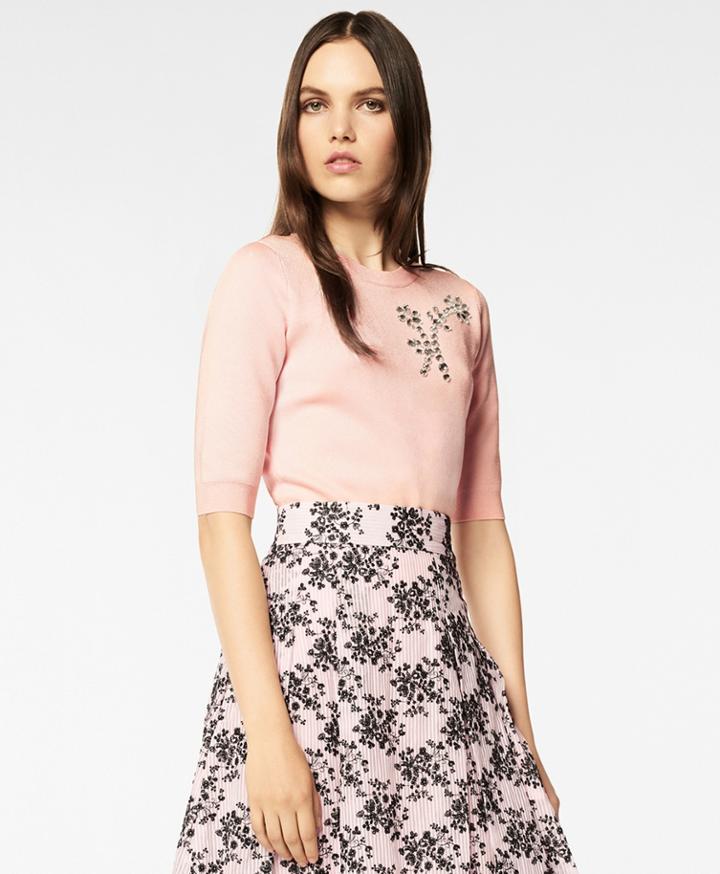 Brooks Brothers Women's Floral Rhinestone-embellished Sweater