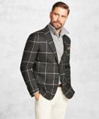 Brooks Brothers Golden Fleece Charcoal With Camel Windowpane Sport Coat