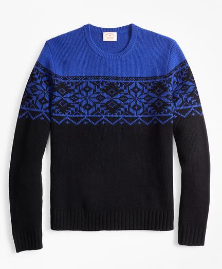 Brooks Brothers Merino Wool-blend Snowflake Crewneck Sweater